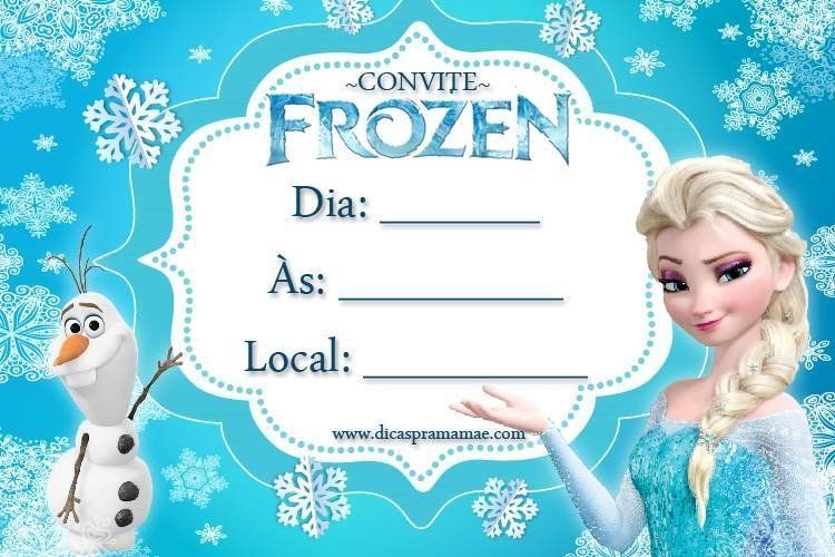 convite frozen Para Imprimir