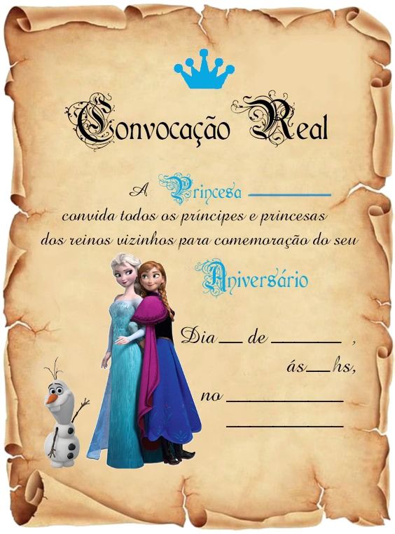 Convite Frozen: 50 Modelos Lindos Para Uma Aventura Congelante