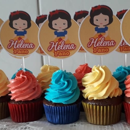 cupcake branca de neve Topper