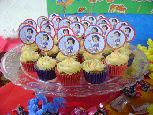 cupcake branca de neve Topper