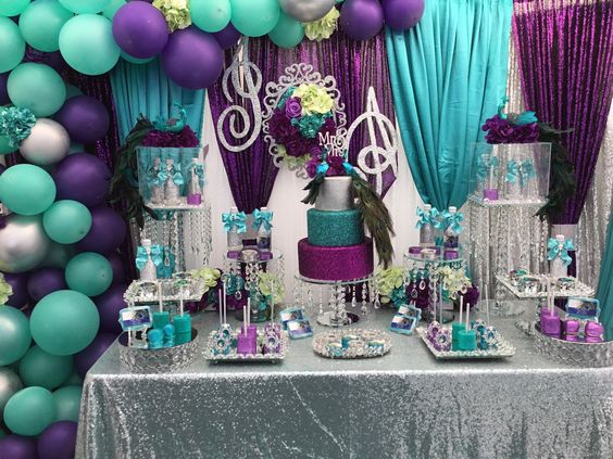 festa azul tiffany E Roxo