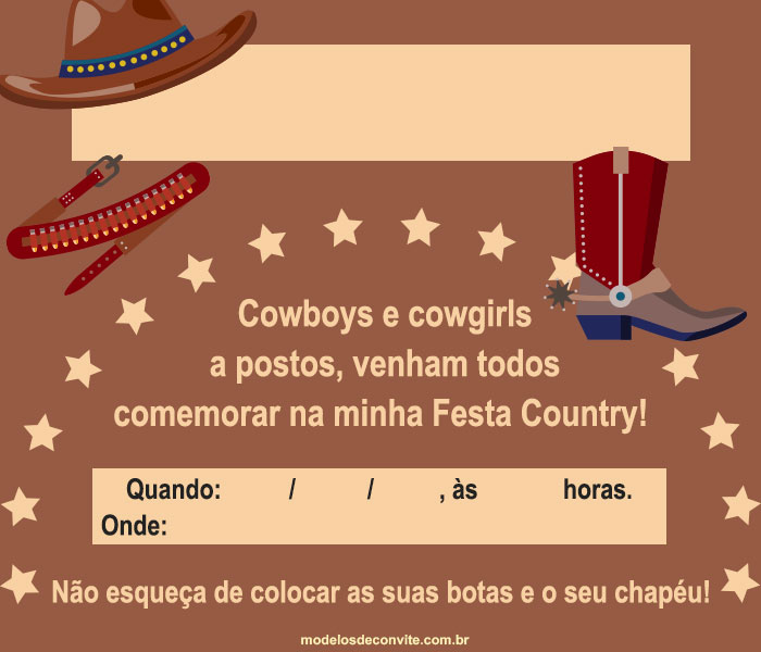 festa country Convite