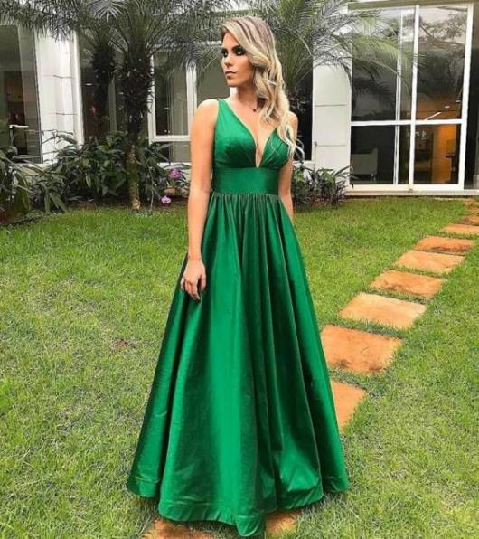 vestido de formatura Verde