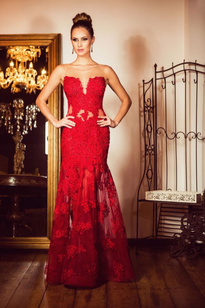 vestido de formatura Vermelho