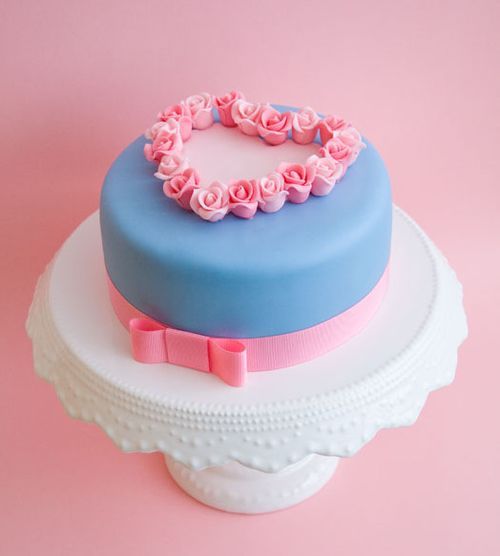 bolo azul e rosa Pasta Americana