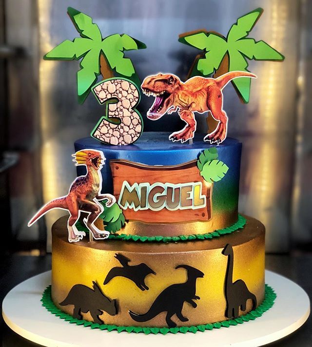 bolo de aniversario infantil Dinossauro