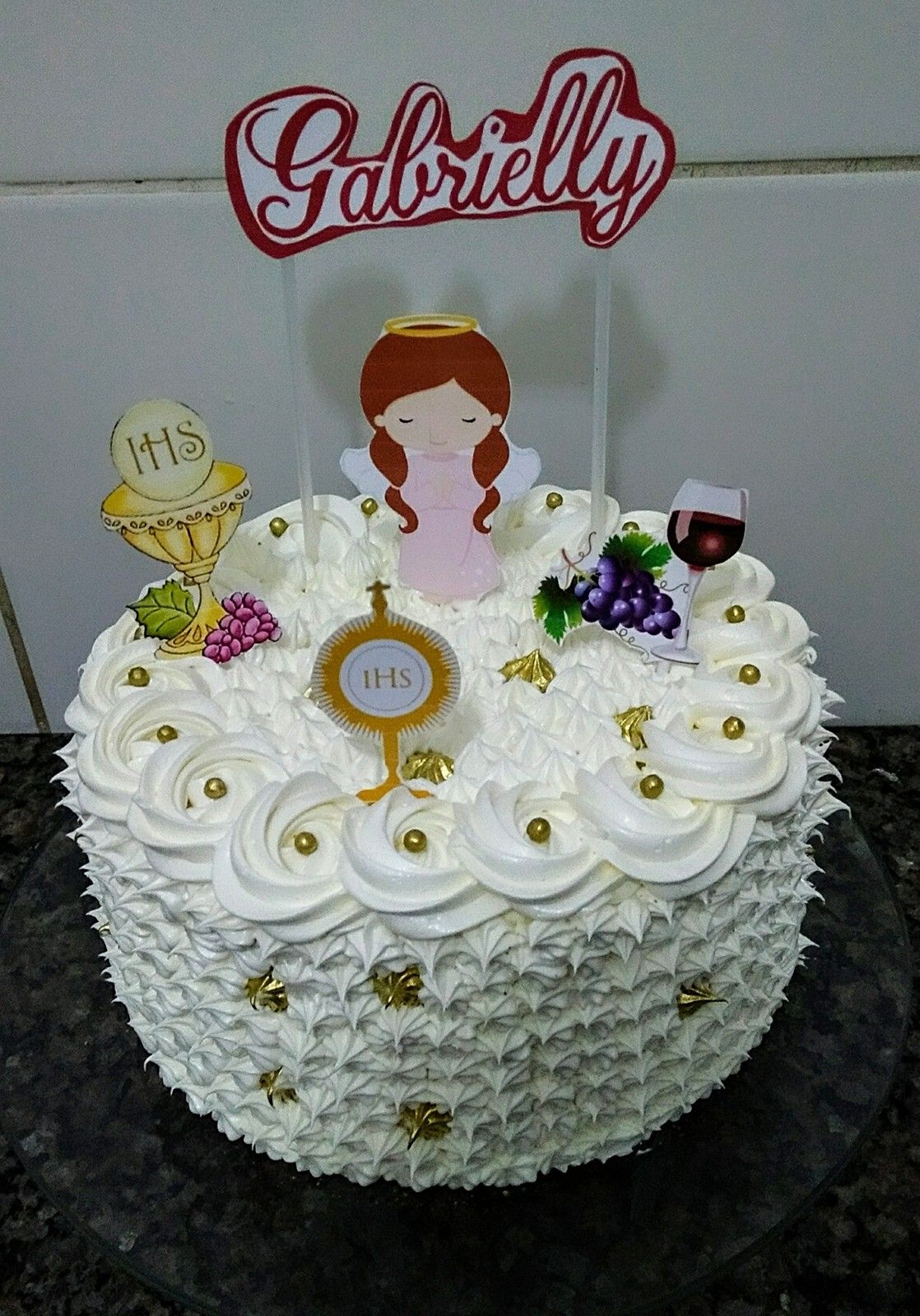 bolo primeira comunhao Chantilly