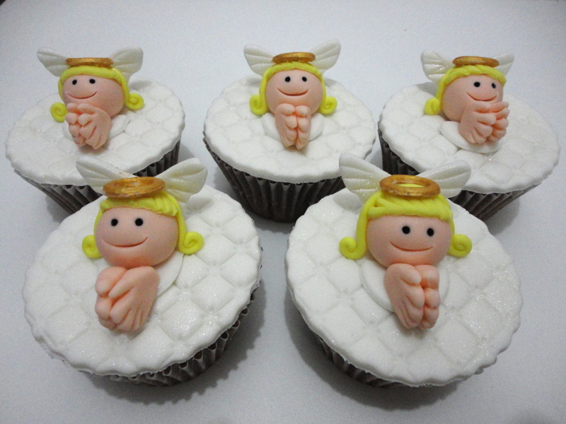 Cupcake Para Batizado Branco