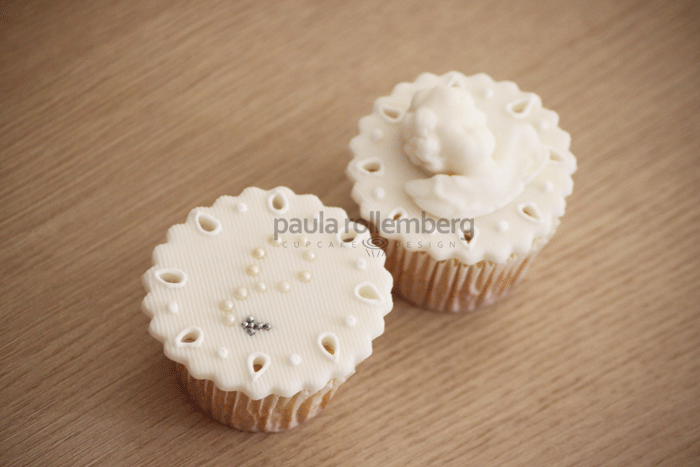 Cupcake Para Batizado Branco