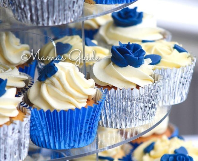 cupcake para casamento Azul Marinho