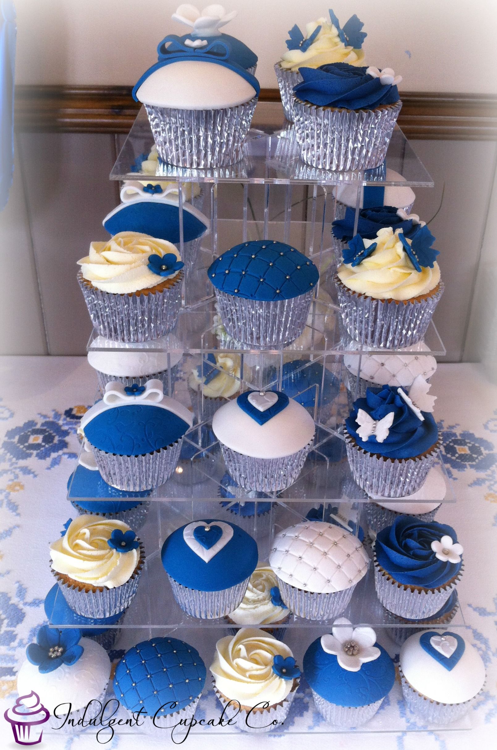 cupcake para casamento Azul Marinho