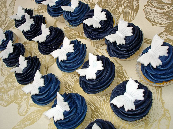 cupcake para casamento Azul Marinho