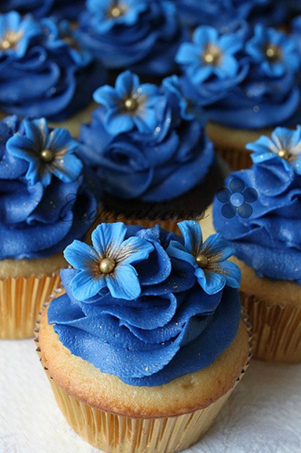 cupcake para casamento Azul Marinho