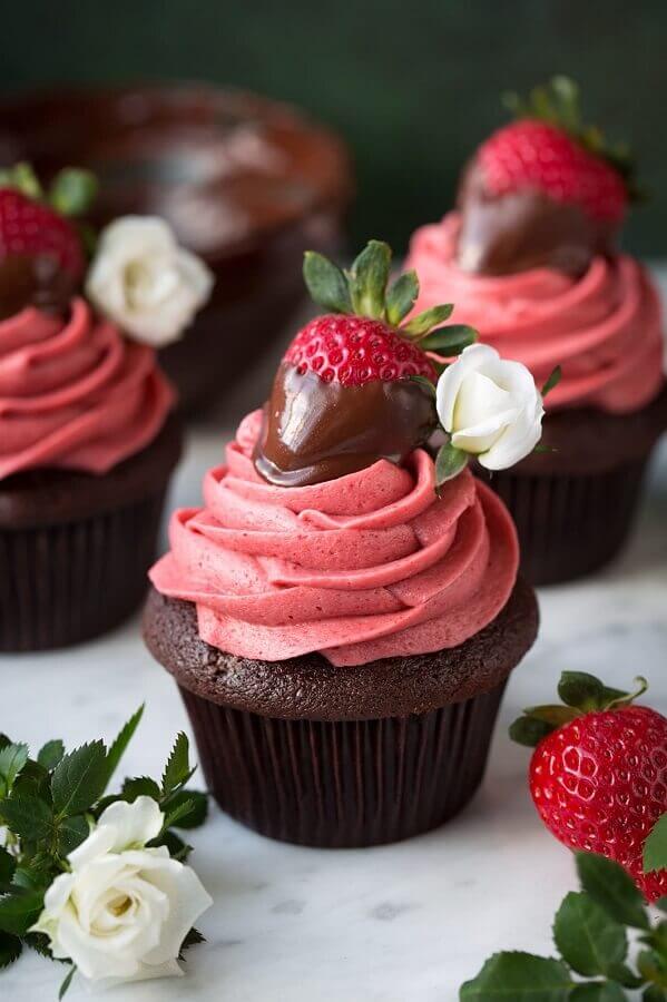 cupcake para casamento Vermelho e Branco