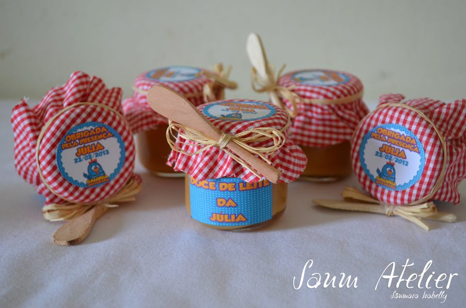 Lembrancinha Com Pote de Papinha Galinha Pintadinha