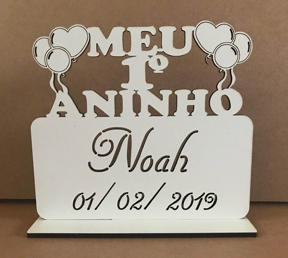 Lembrancinha em MDF Aniversário de 1 ano