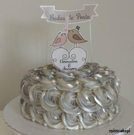 Bolo de bodas de prata Chantilly