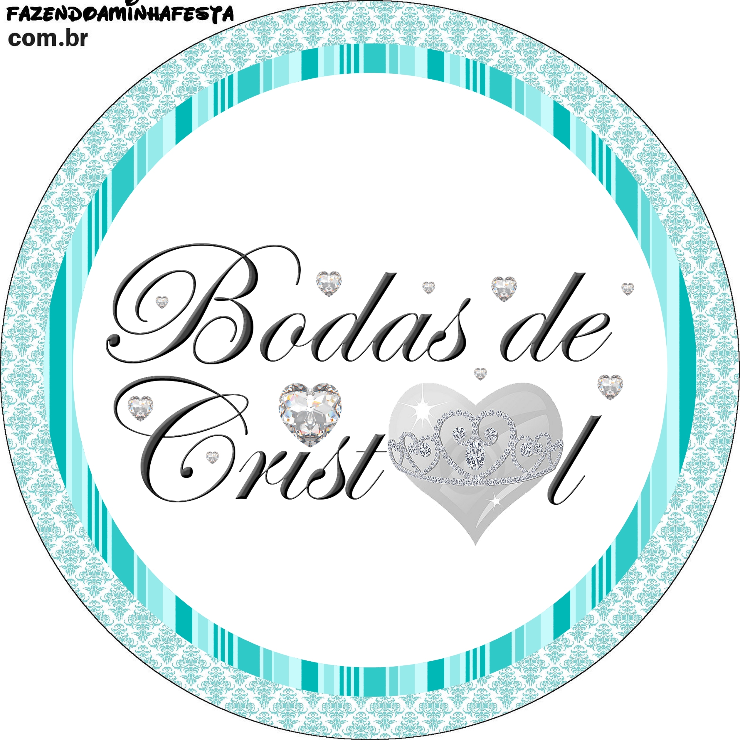 Bolo bodas de cristal Para imprimir