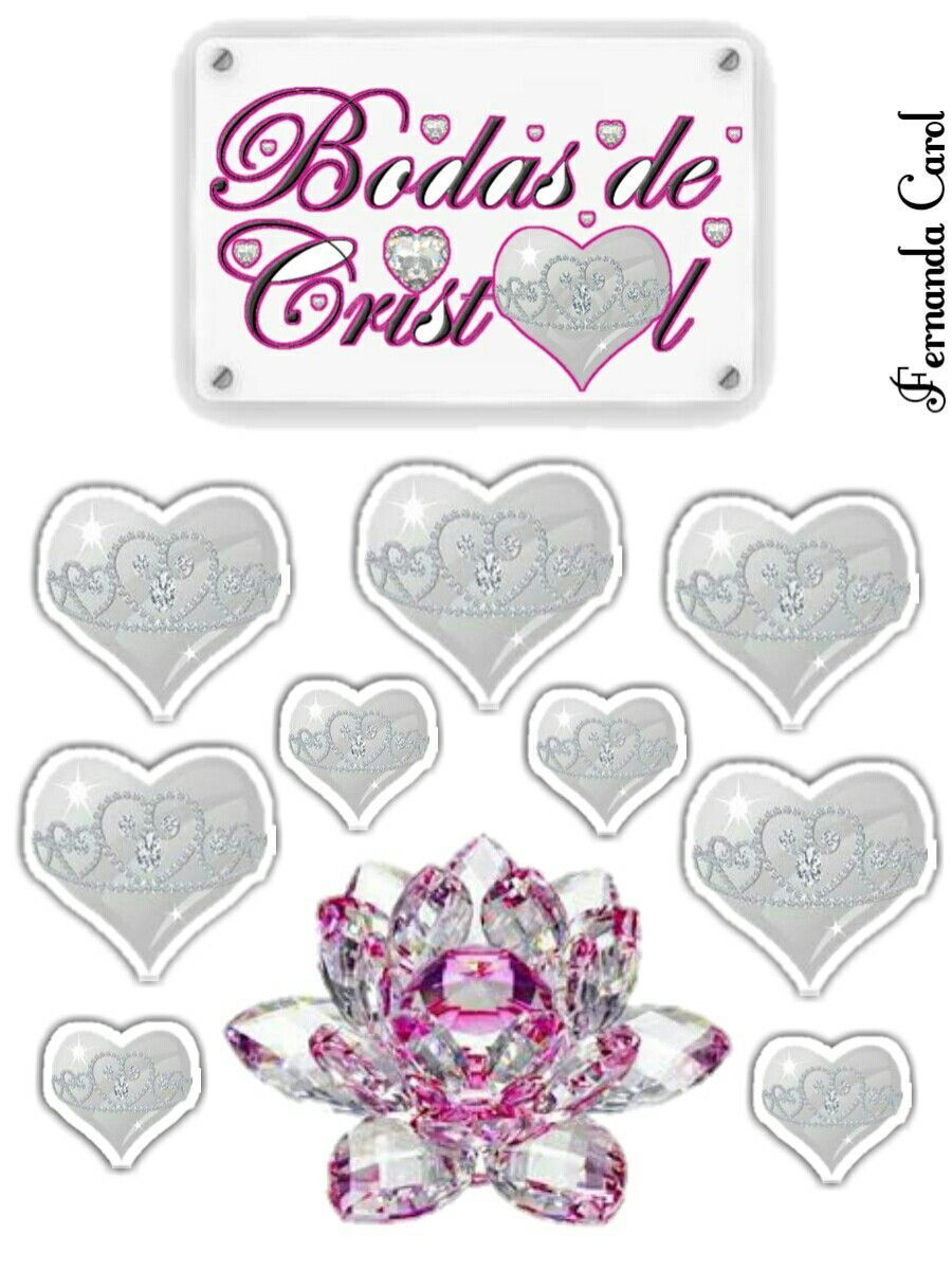 Bolo bodas de cristal Para imprimir