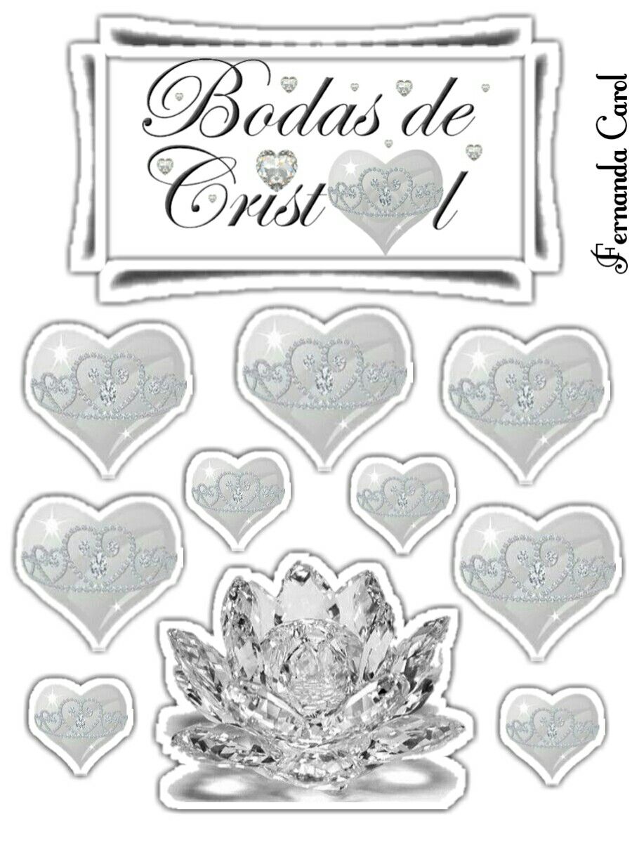 Bolo bodas de cristal Para imprimir