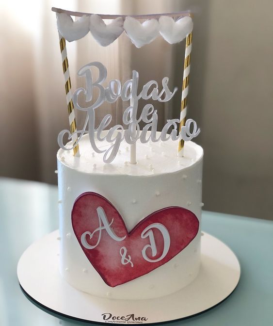 Bolo de bodas de algodão Chantilly