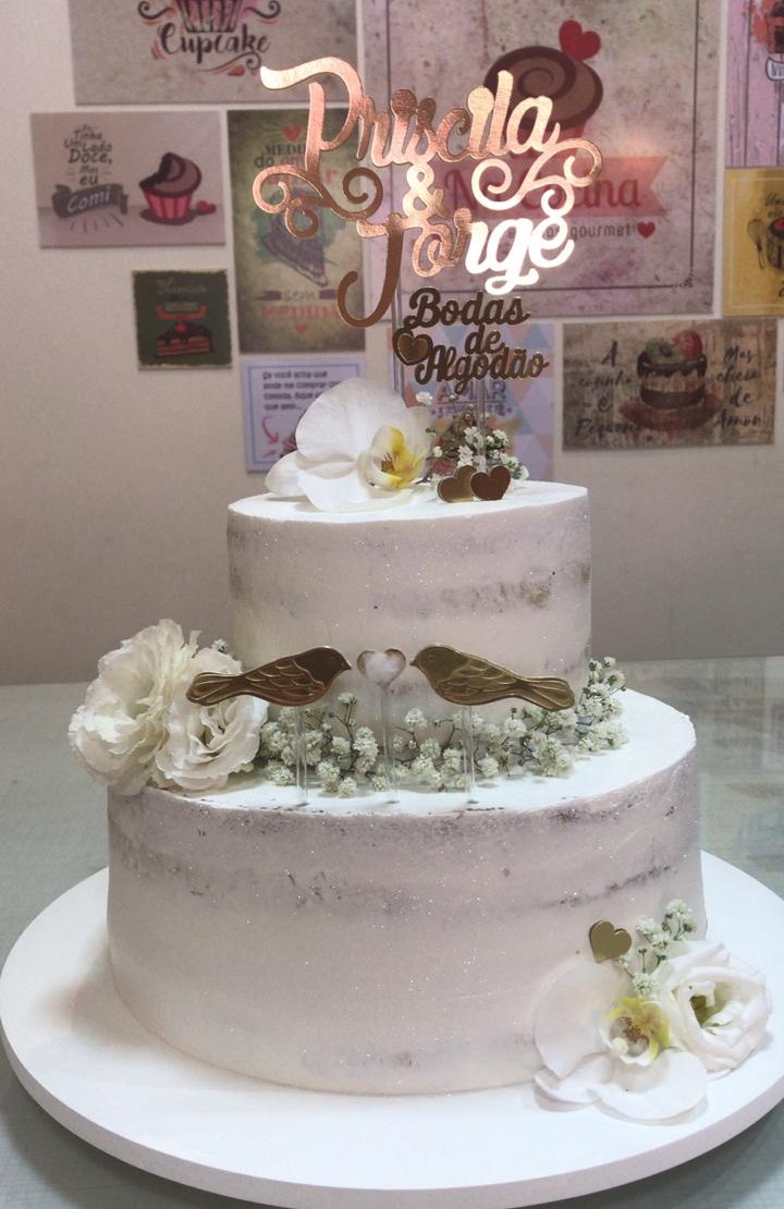 Bolo de bodas de algodão Chantilly