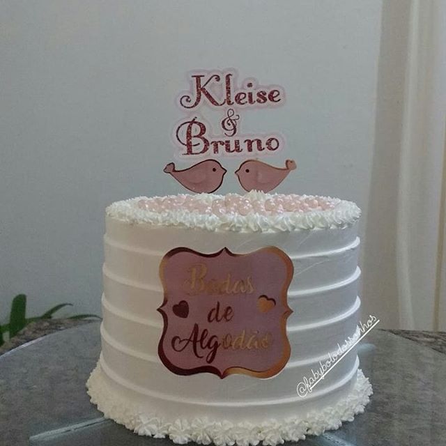 Bolo de bodas de algodão Chantilly