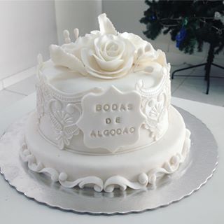 Bolo de bodas de algodão Pasta americana