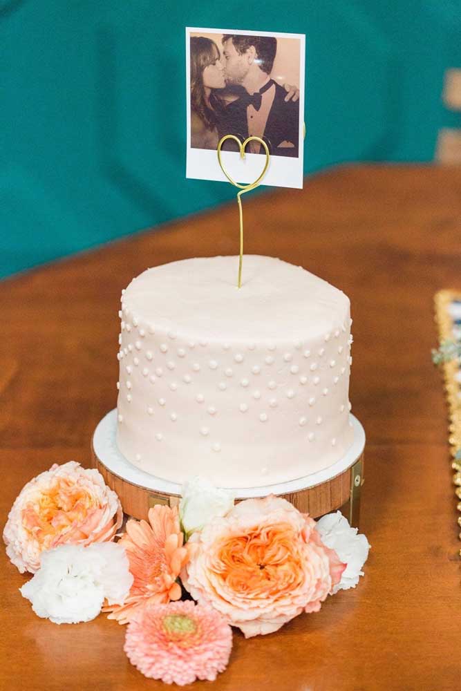 Bolo de bodas de algodão Simples