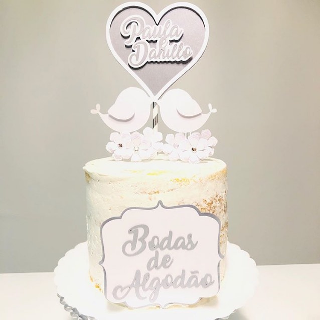 Bolo de bodas de algodão Simples