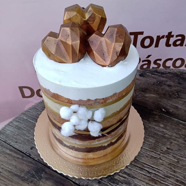 Bolo de bodas de algodão Simples