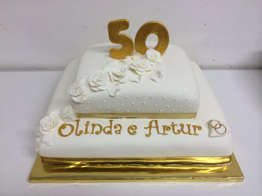 Bolo de bodas de ouro Quadrado