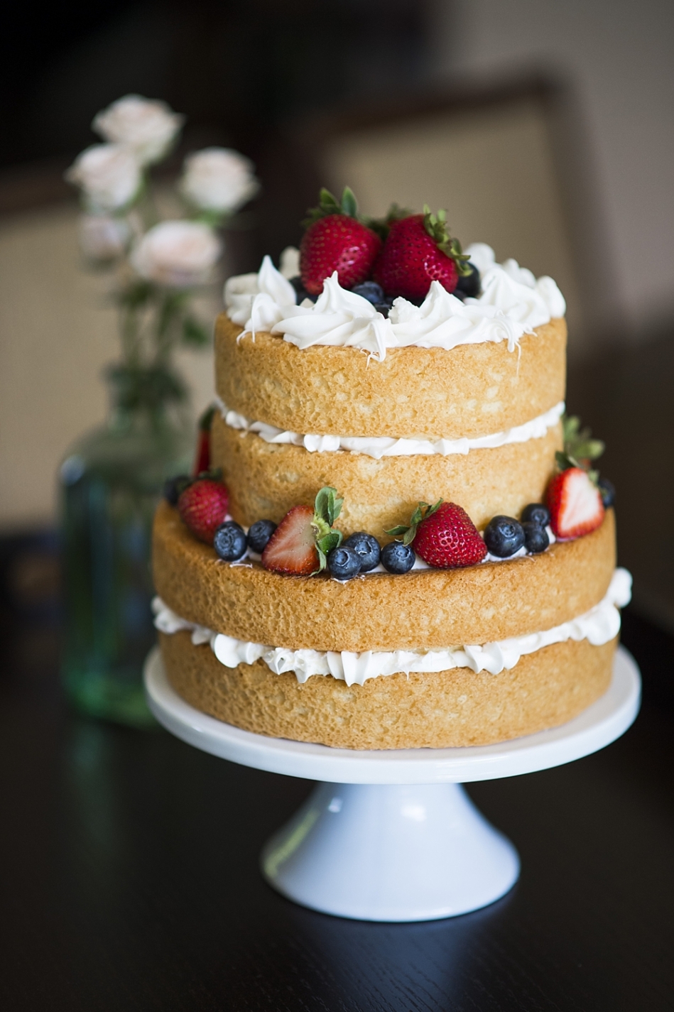 Bolo decorado com frutas Chantilly