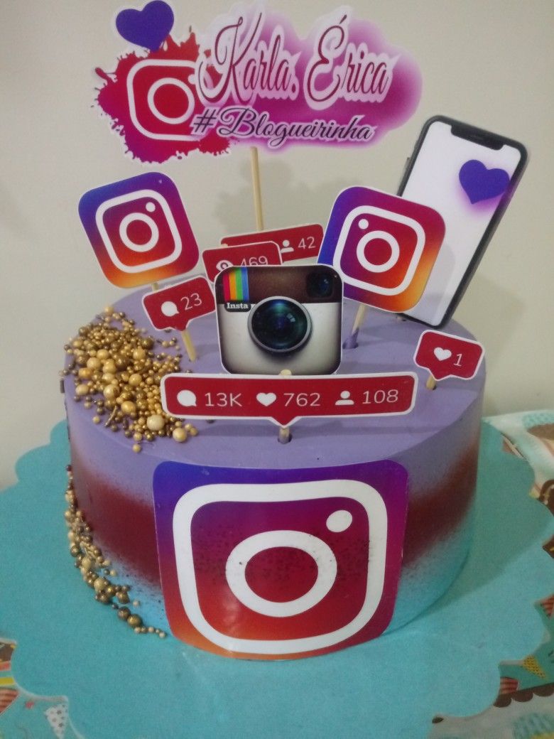 Bolo instagram: Decorado