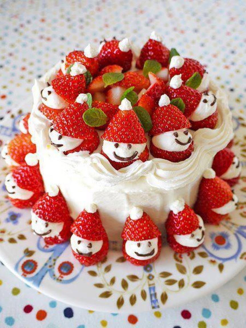 Bolo de natal Decorado com frutas