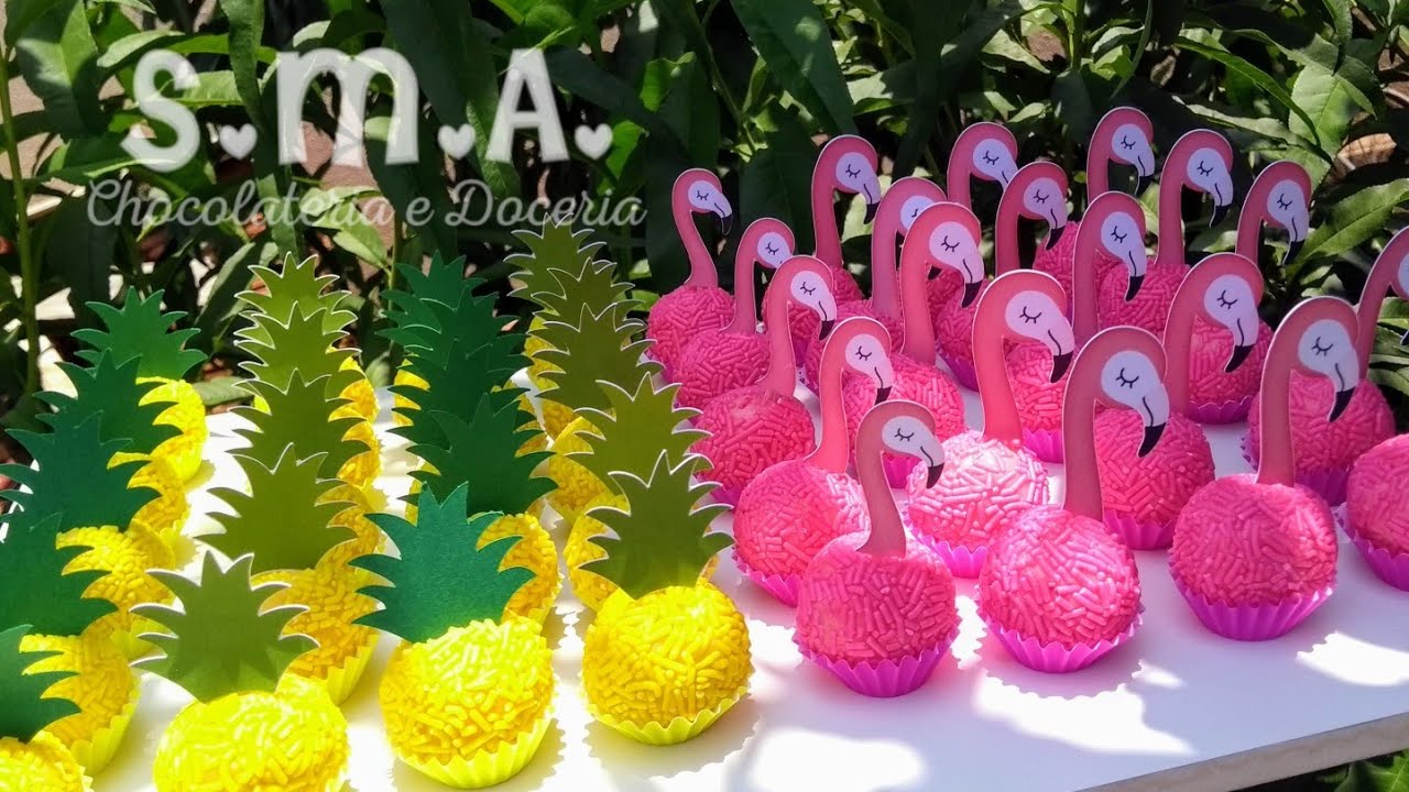 Topper para docinhos Flamingo