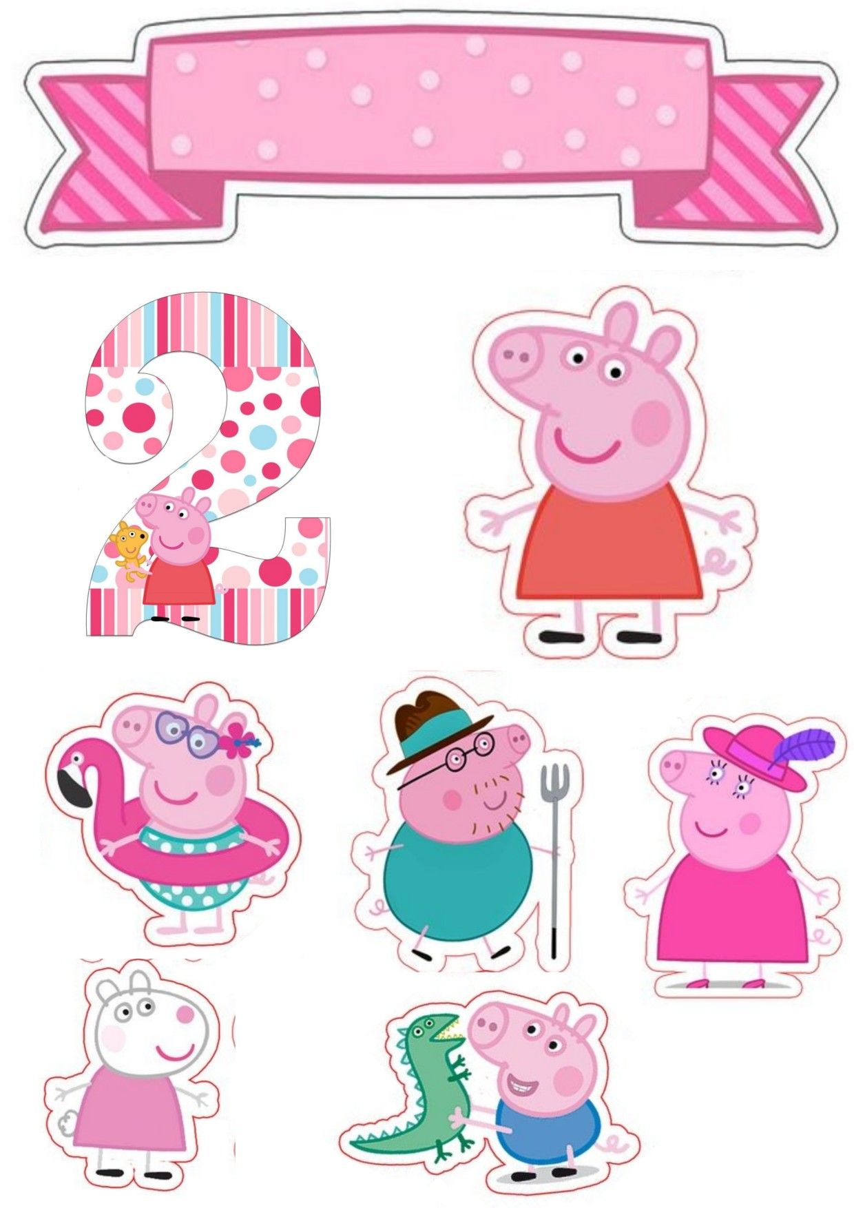 Topper para docinhos Peppa Pig