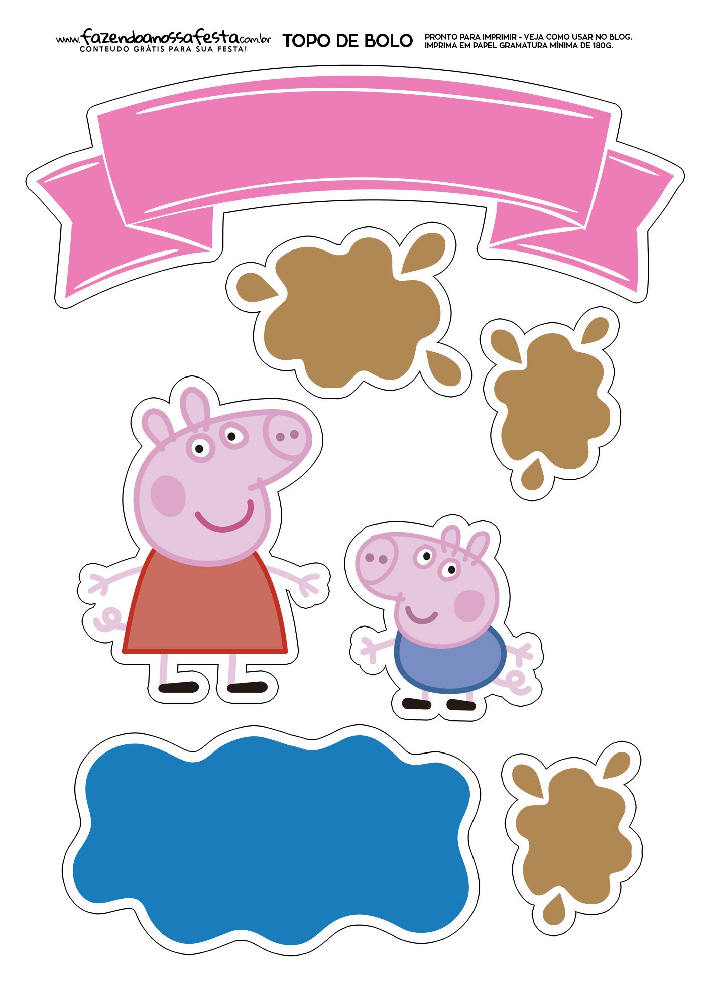 Topper para docinhos Peppa Pig