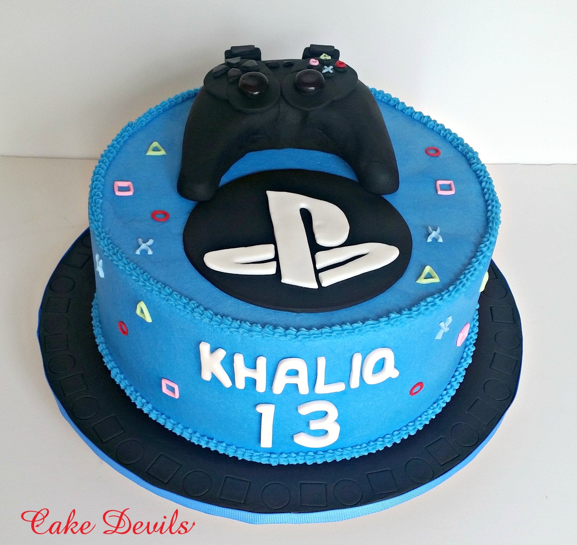 bolo #decoração #topper #jogo #videogame #festa #chantilly #confeitaria  #cake #infantil #azul