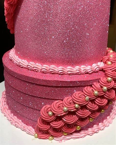 Bolo Rosa com Glitter, Glow Cake