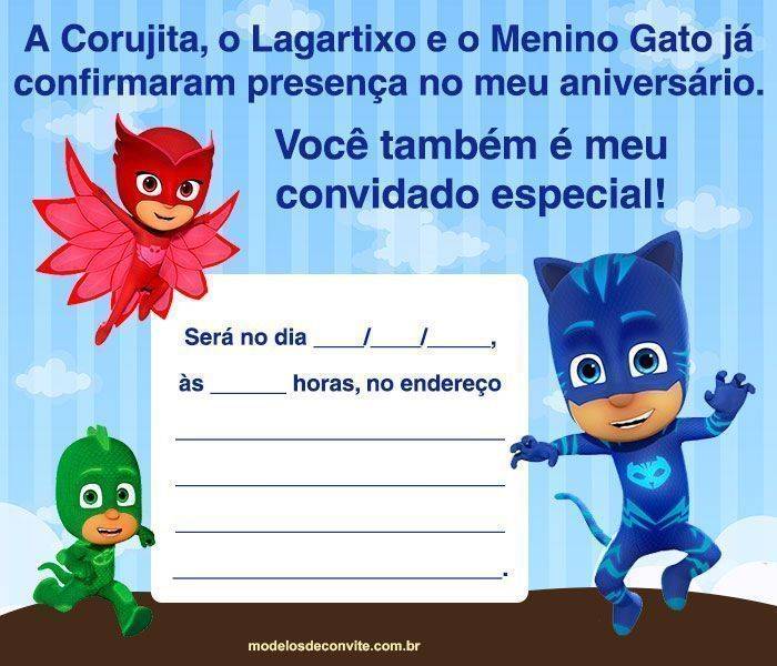 Convite Animado PJ Masks