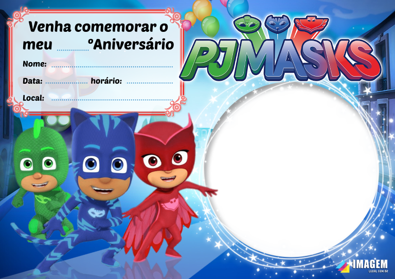Convite Animado PJ Masks