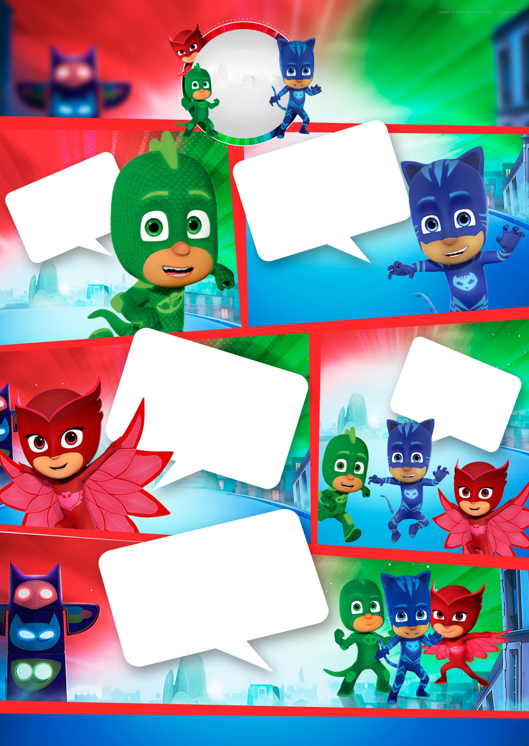 Convite Animado PJ Masks