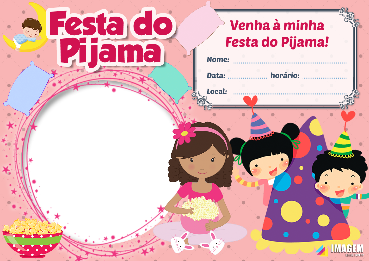 Convite de festa do pijama De aniversário