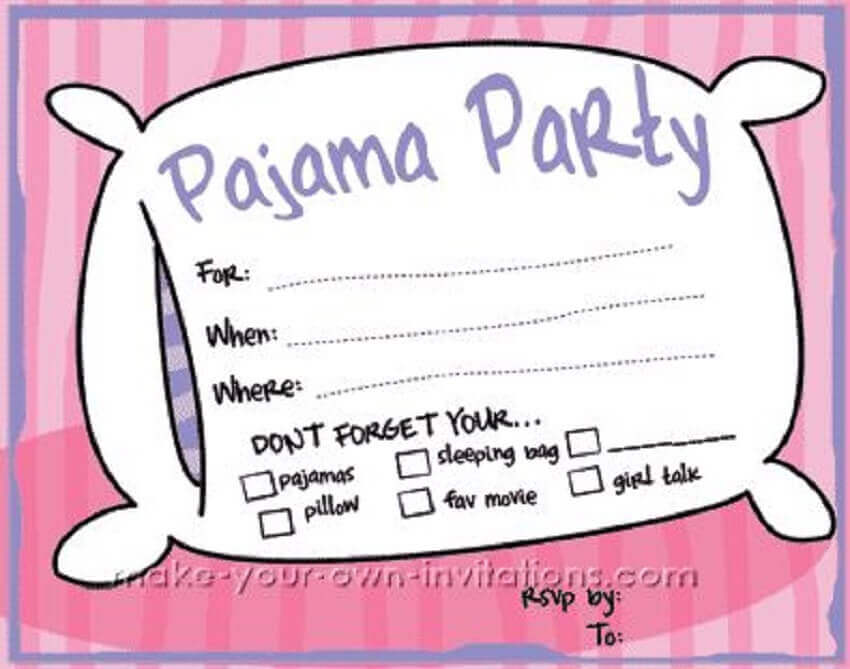 Convite de festa do pijama De aniversário