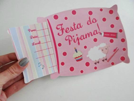 Convite de festa do pijama Para imprimir