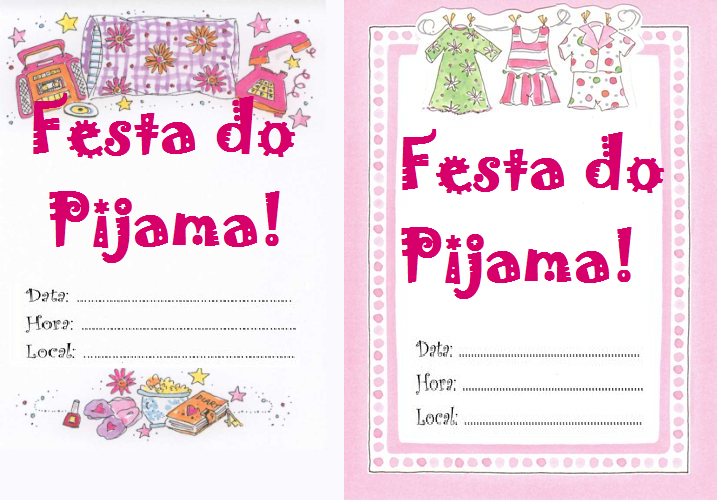 Convite de festa do pijama Para imprimir