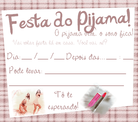 Convite de festa do pijama Tumblr