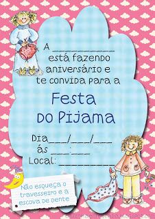 Festa do Pijama Convite