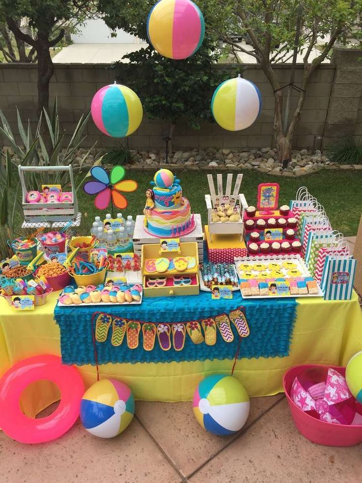 Festa Pool Party Infantil  Oi pessoal,passando para mostrar um pouquinho  de como foi o #poolparty de 6 anos da minha princesa 😍